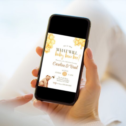 Honeycomb wat het baby beer Baby shower wordt Kaart