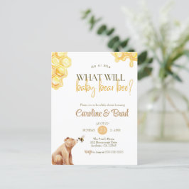 Honeycomb wat het baby van beer bij Baby shower za Briefkaart