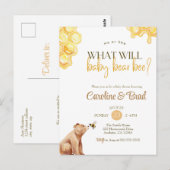 Honeycomb wat het baby van beer bij Baby shower za Briefkaart (Voorkant / Achterkant)