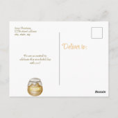 Honeycomb wat het baby van beer bij Baby shower za Briefkaart (Achterkant)