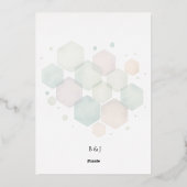 Honeycomb Wedding  Gold Foil Modern Geometric  Folie Feestdagenkaart (Achterkant)