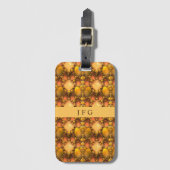 Honeycomb Yellow Fractal Art Monogram Bagagelabel (Voorkant (verticaal))