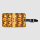 Honeycomb Yellow Fractal Art Monogram Bagagelabel (Voorkant (horizontaal))