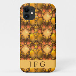 Honeycomb Yellow Fractal Art Monogram Case-Mate iPhone Case