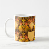 Honeycomb Yellow Fractal Art Monogram Koffiemok (Links)