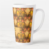 Honeycomb Yellow Fractal Art Monogram Latte Mok (Rechts)