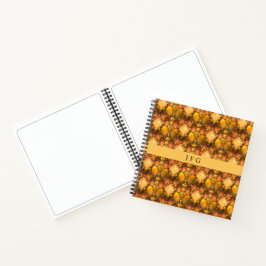 Honeycomb Yellow Fractal Art Monogram Notitieboek
