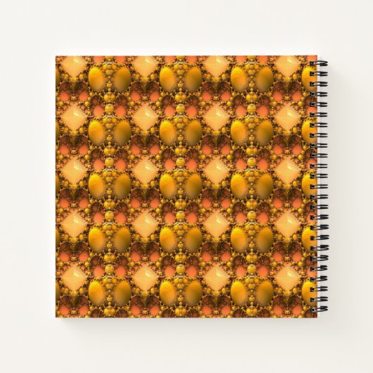 Honeycomb Yellow Fractal Art Monogram Notitieboek (Achterkant)