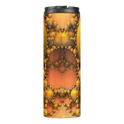 Honeycomb Yellow Fractal Art Thermal Tumbler Thermosbeker (Achterkant)