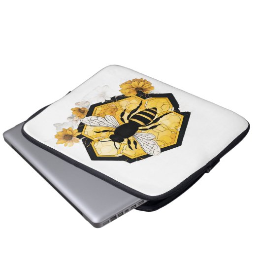 Honeycombe Bee Electronics Bag Laptop Sleeve (Voorkant onderkant)