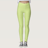 Honeydew Lime Groene Polka Dots Abstract Patroon Leggings (Voorkant)