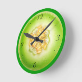 Honeydew Melon Clock Ronde Klok (Hoek)