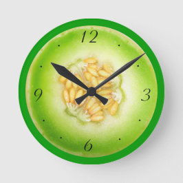Honeydew Melon Clock Ronde Klok