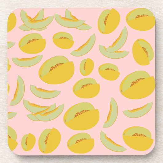 Honeydew Melons Fruit Pattern Bier Onderzetter (Voorkant)