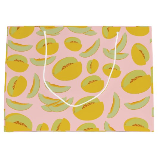 Honeydew Melons Fruit Pattern Groot Cadeauzakje (Voorkant)