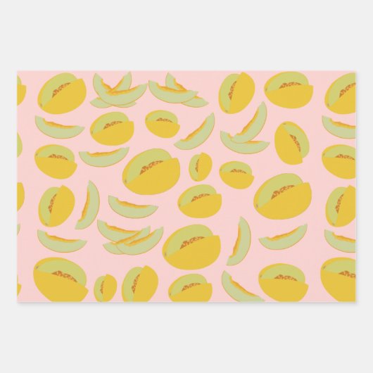Honeydew Melons Fruit Pattern Inpakpapier Vel (Voorkant 2)