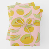 Honeydew Melons Fruit Pattern Inpakpapier Vel (In situ)