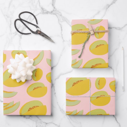 Honeydew Melons Fruit Pattern Inpakpapier Vel (Voorkant)