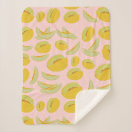 Honeydew Melons Fruit Pattern Sherpa Deken