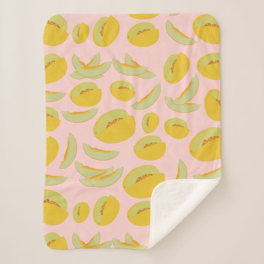 Honeydew Melons Fruit Pattern Sherpa Deken (Voorkant)