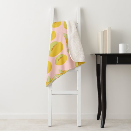 Honeydew Melons Fruit Pattern Sherpa Deken (In situ)
