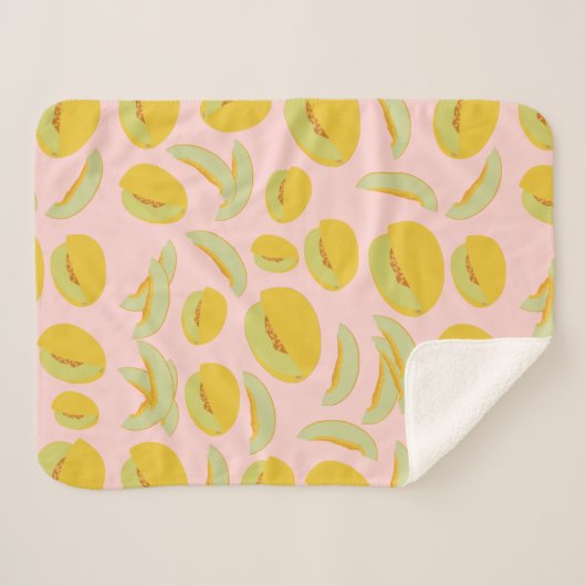Honeydew Melons Fruit Pattern Sherpa Deken (Voorkant (horizontaal))