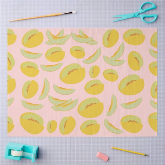 Honeydew Melons Fruit Pattern Tissuepapier (Craft)
