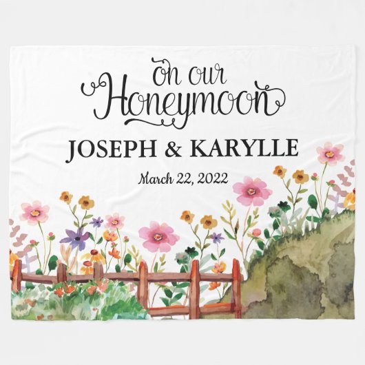 Honeymoon - Aangepaste verpakking voor de Passen g Fleece Deken (Voorkant (Horizontaal))