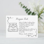 Honeymoon-aanvraag voor huwelijksfonds informatiekaartje (Staand voorkant)