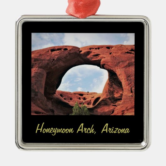 Honeymoon Arch kerstArch Silver Colour Framed Metalen Ornament (Voorkant)