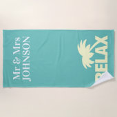 Honeymoon-badhanddoeken voor Mr. en Mrs. New Weds Strandlaken (Voorkant)