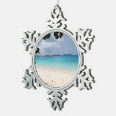Honeymoon Bay, St. John USVI Tin Sneeuwvlok Ornament (Rechts)