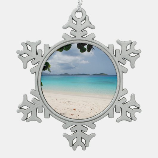 Honeymoon Bay, St. John USVI Tin Sneeuwvlok Ornament (Voorkant)