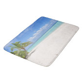 Honeymoon Beach Sand Palm Tree Paradise Bath Mat (Gekanteld)