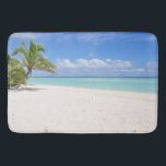 Honeymoon Beach Sand Palm Tree Paradise Bath Mat<br><div class="desc">Paradijs. Perfect wit zand,  palmgevarieerd strand,   wolken op een eiland dat op Tonga in de Stille Oceaan ligt.</div>