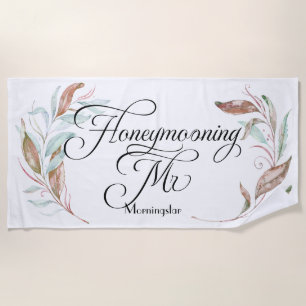 Honeymoon Beach - Waterverf Eucalyptus Strandlaken