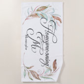 Honeymoon Beach - Waterverf Eucalyptus Strandlaken (Voorkant)