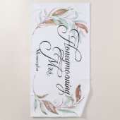 Honeymoon Beach - Waterverf Eucalyptus Strandlaken (Voorkant)