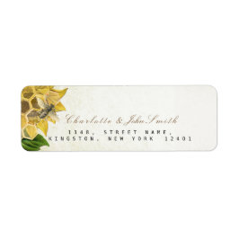 Honeymoon Bee Sunflower Return Address Labels