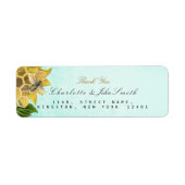 Honeymoon Bee Sunflower Return Address Labels (Voorkant)