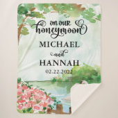 Honeymoon Blanket met prachtig zwart landschap Sherpa Deken (Voorkant)