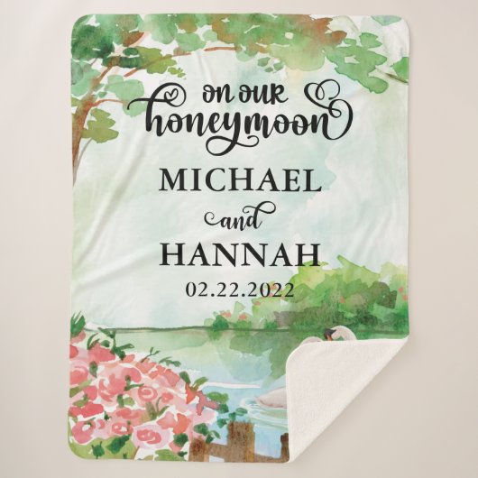 Honeymoon Blanket met prachtig zwart landschap Sherpa Deken (Voorkant)