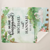 Honeymoon Blanket met prachtig zwart landschap Sherpa Deken (Voorkant (horizontaal))