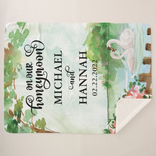 Honeymoon Blanket met prachtig zwart landschap Sherpa Deken (Voorkant (horizontaal))