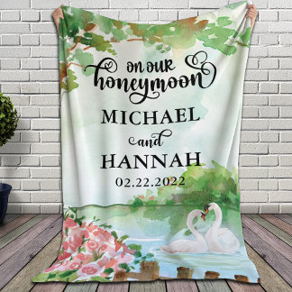 Honeymoon Blanket met prachtig zwart landschap Sherpa Deken