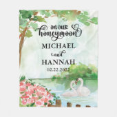 Honeymoon Blanket van Passen getrouwd met Zwans +  Fleece Deken (Voorkant)