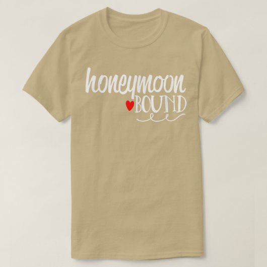 Honeymoon Bound Cute Bride Groom Wedding T-shirt (Design voorkant)