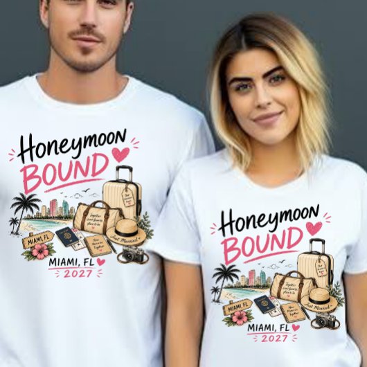 Honeymoon Bound Miami FL 2027 T-shirt