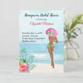 Honeymoon Bridal Shower-uitnodiging Kaart (Staand voorkant)