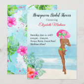 Honeymoon Bridal Shower-uitnodiging Kaart (Voorkant / Achterkant)